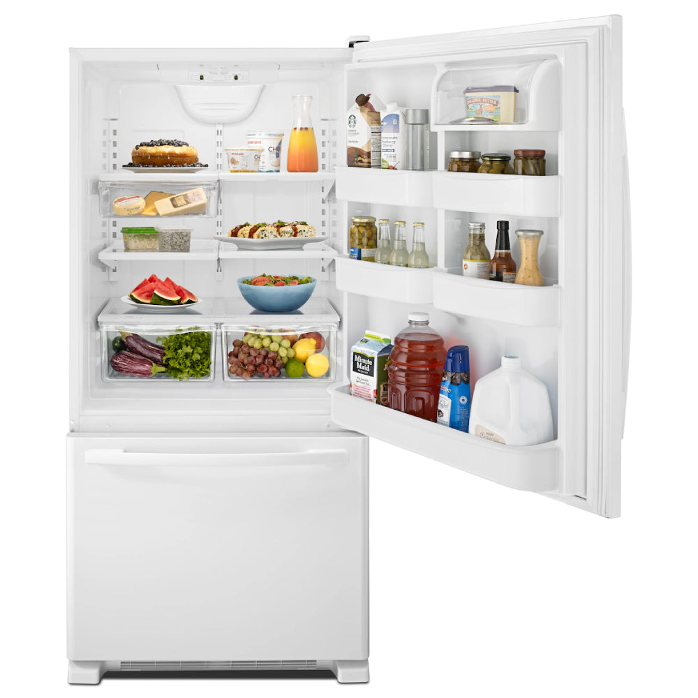 Amana 22 cu. ft. Bottom-Freezer Refrigerator with Spillsaver Glass Shelves