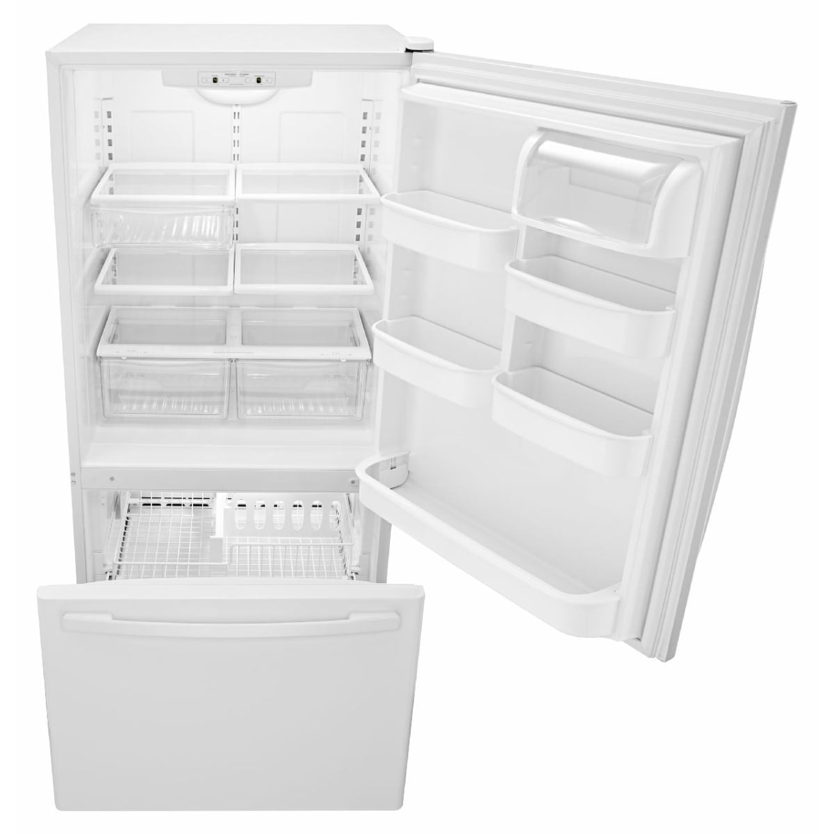 Amana 22 cu. ft. Bottom-Freezer Refrigerator with Spillsaver Glass Shelves