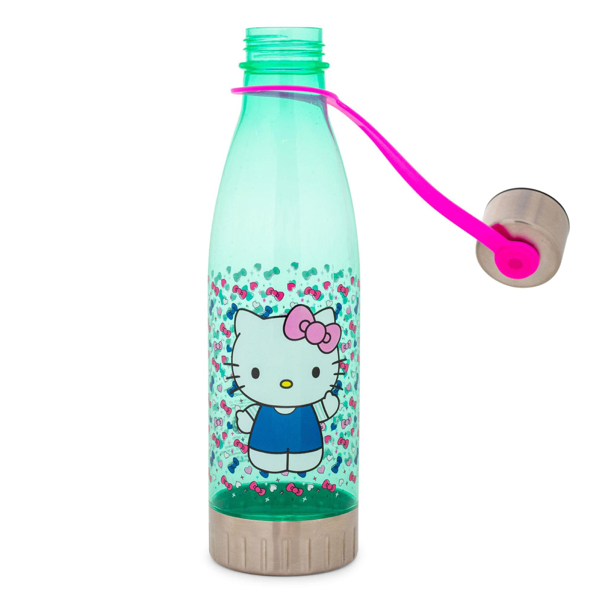 Sanrio Hello Kitty Hearts and Bows 20 oz Water Bottle with Lid - Multicolor