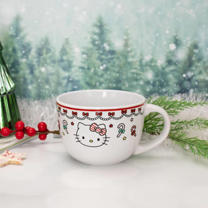 Sanrio Hello Kitty Holiday 24 oz Ceramic Soup Mug - White
