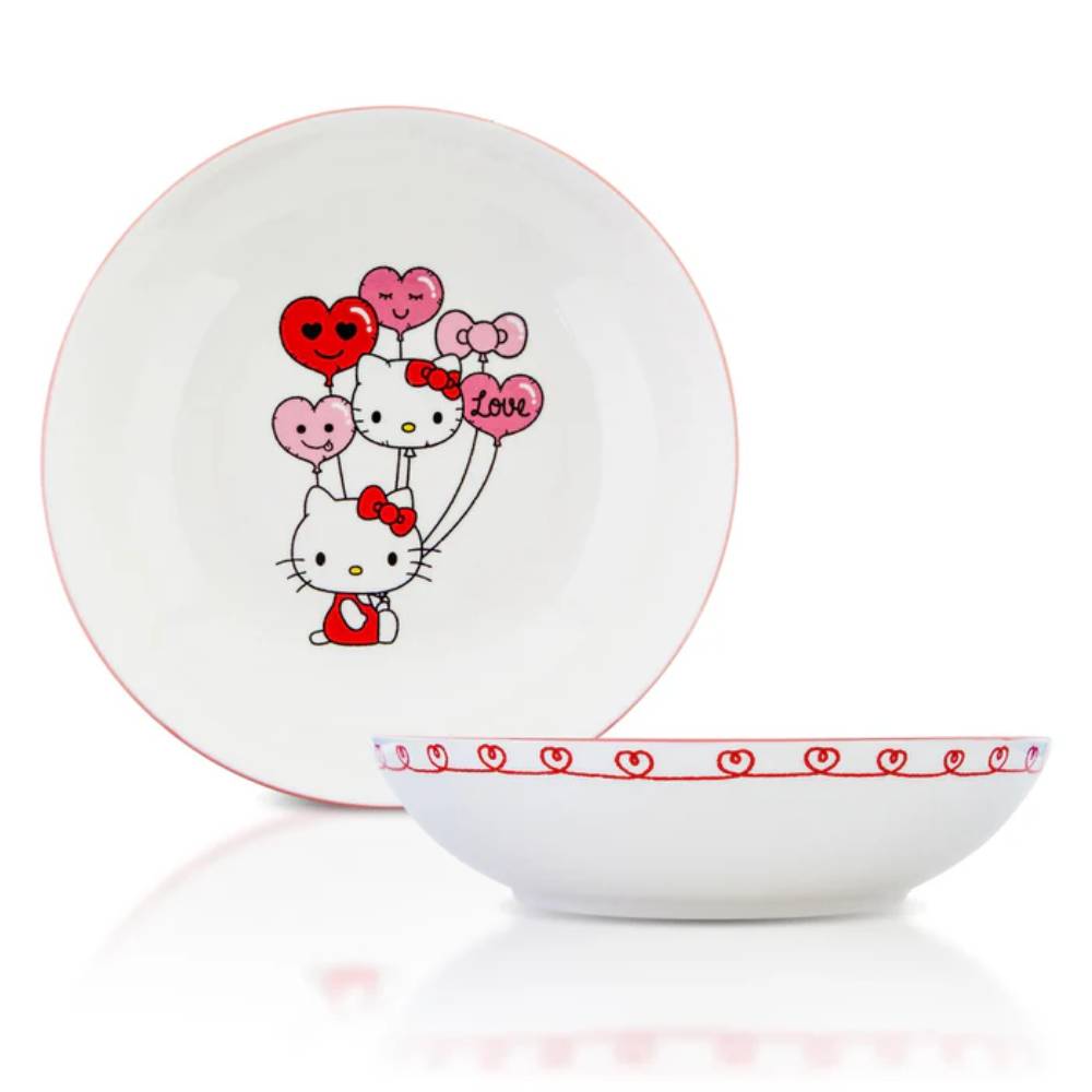 Sanrio Hello Kitty Balloons 9" Ceramic Coupe Dinner Bowl - Pink