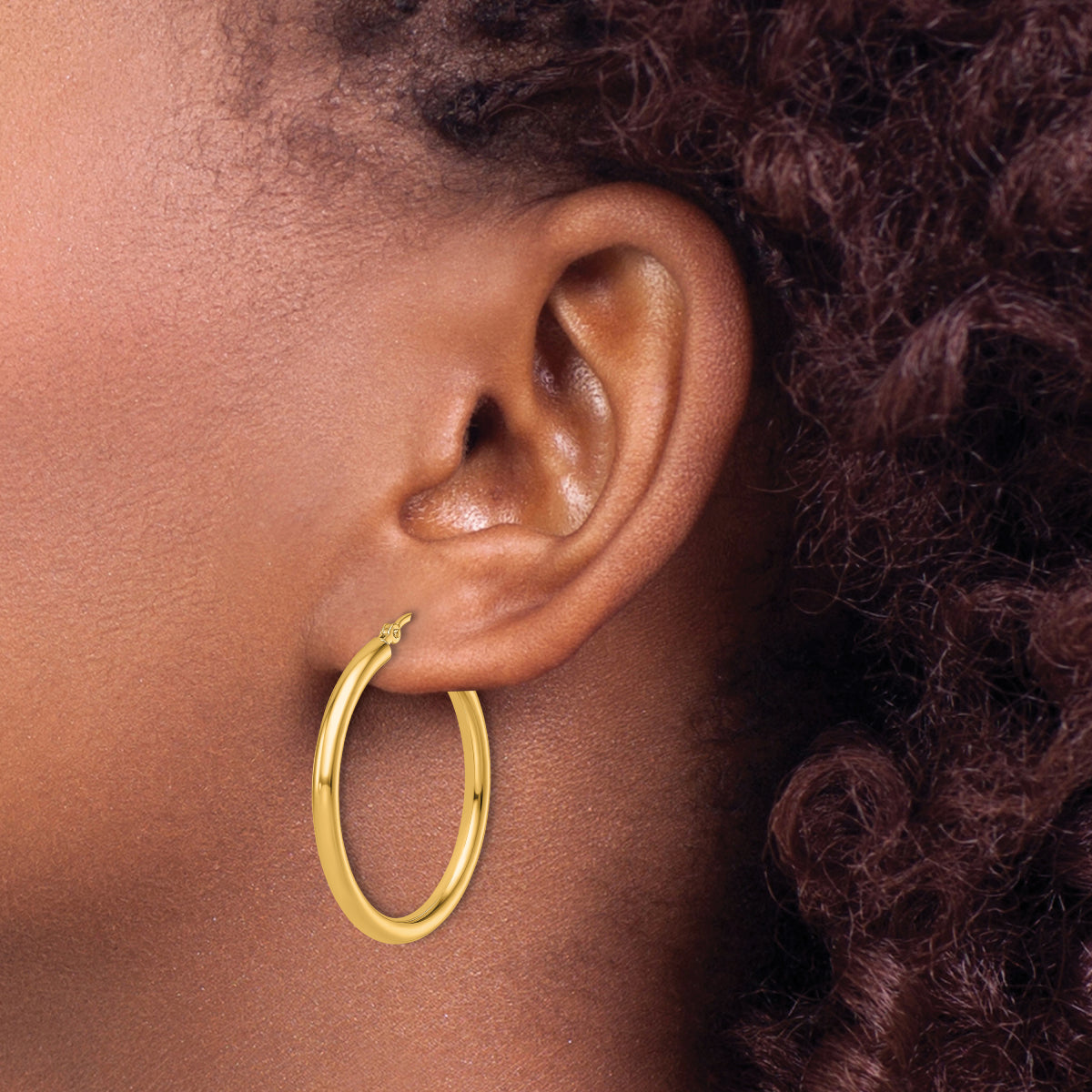 14K Leslie's Women's Tube Hoop Earrings in 14K Yellow Gold