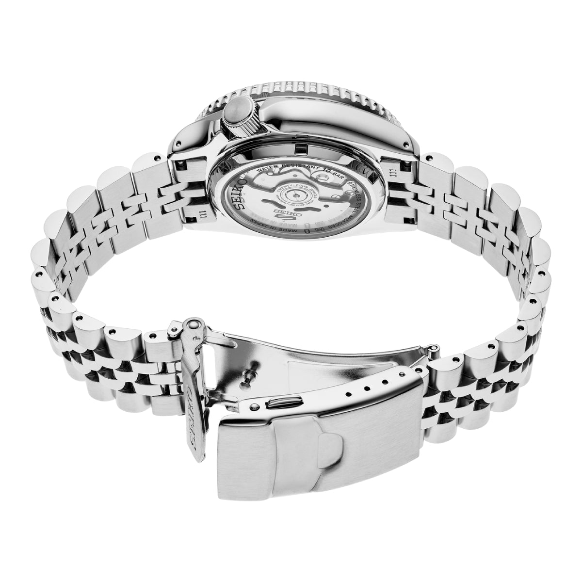 Seiko 5 Sports GMT Series Men's Silver-Tone Bracelet Watch - Blue Dial