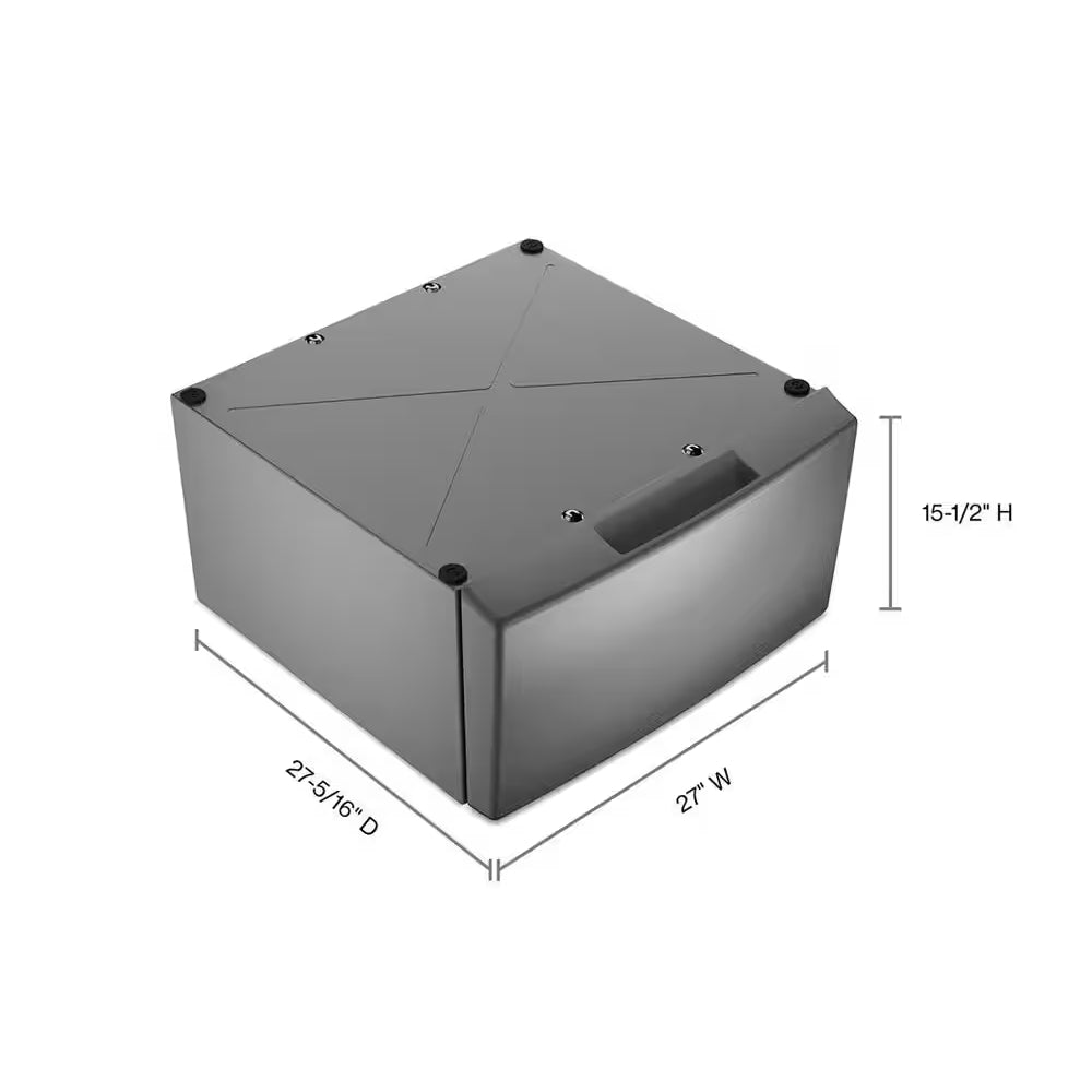 Whirlpool 15.5" Pedestal for Front Load Washer and Dryer with Storage - Silver