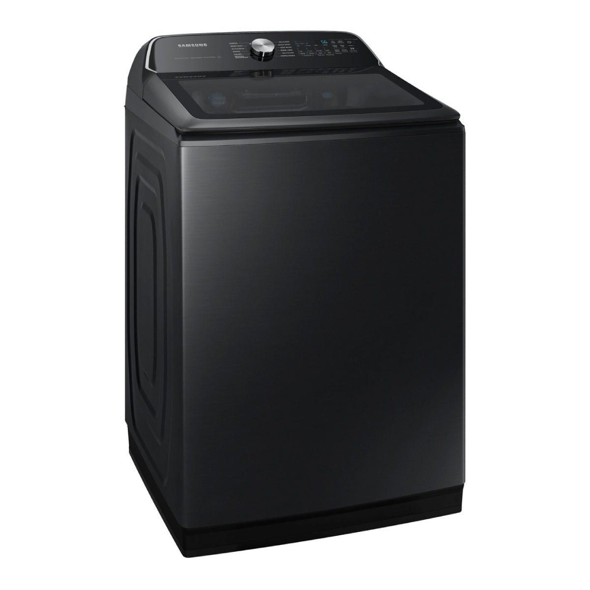 Bundle: Samsung 5.5 cu. ft. Smart Top Load Washer with Super Speed Wash + 7.4 cu. ft. Smart Front Load Gas Dryer with Steam Sanitize+ - Black