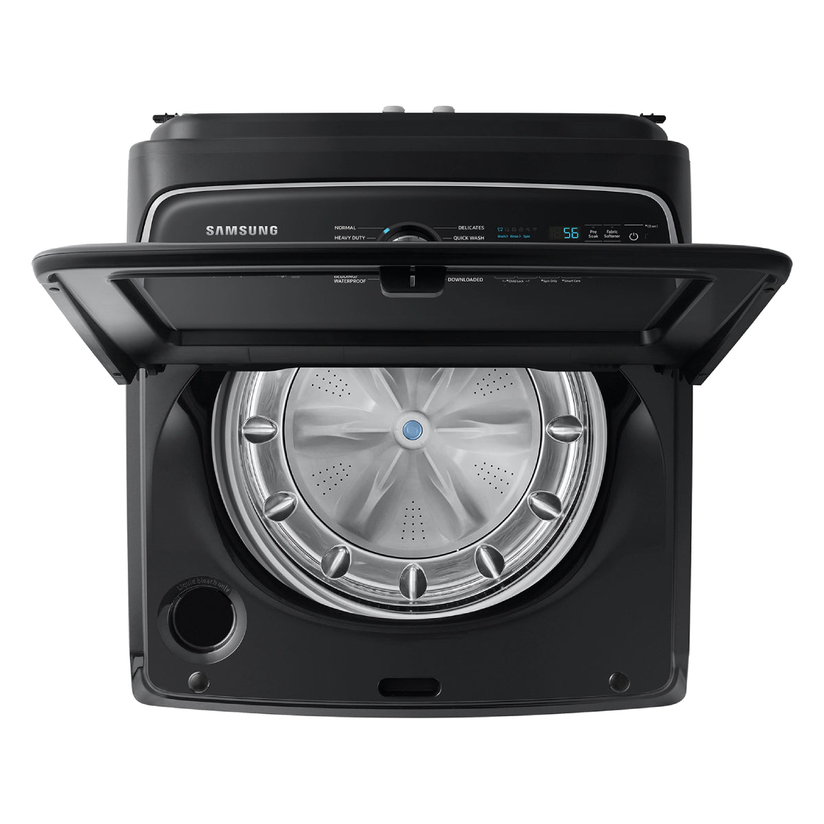 Samsung 5.5 cu.ft. Top Load Washer and 7.4 cu.ft. Front Load Gas Dryer Set - Black