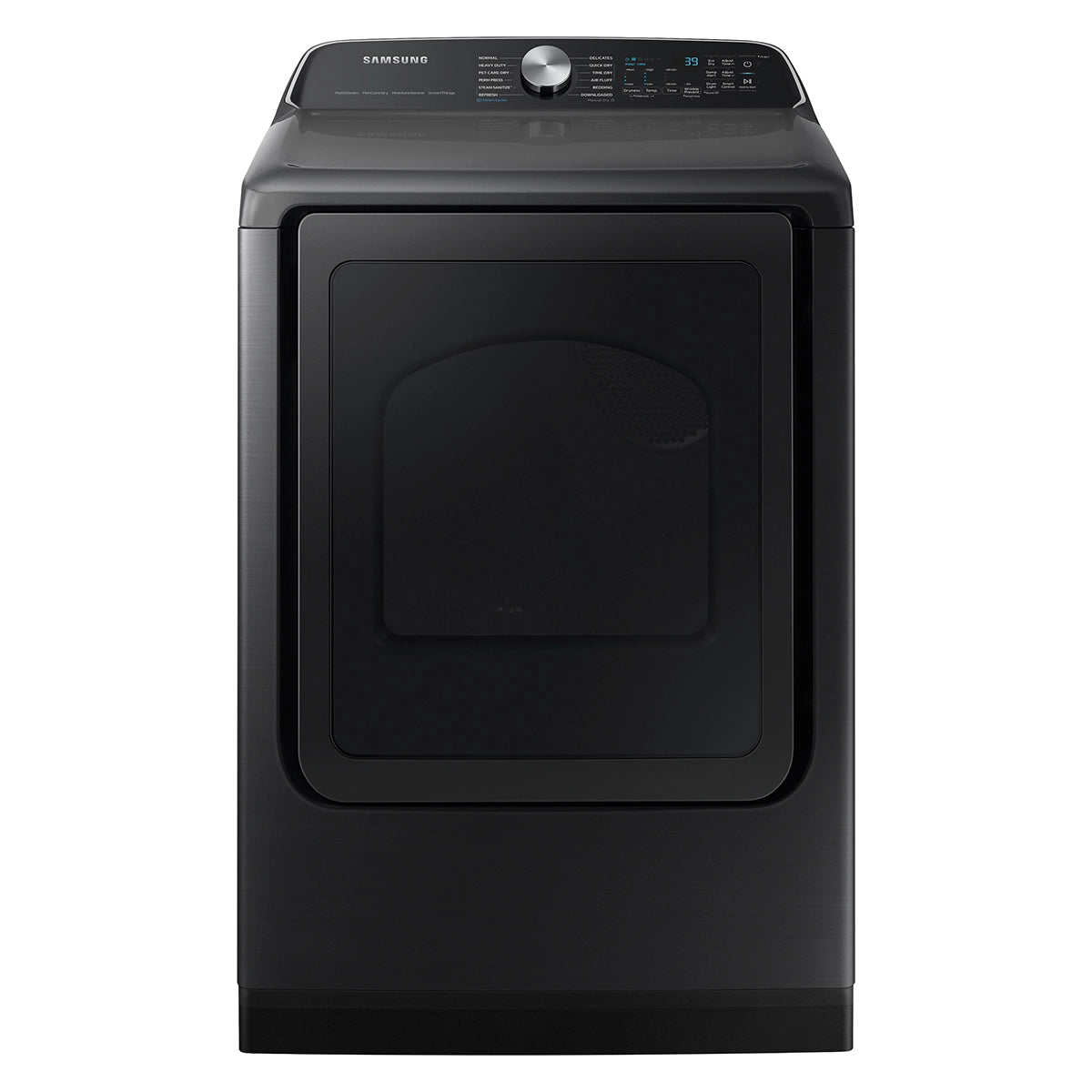Samsung 5.5 cu.ft. Top Load Washer and 7.4 cu.ft. Front Load Gas Dryer Set - Black