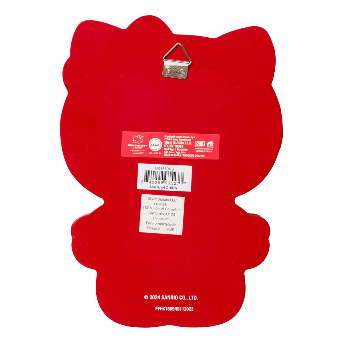 Sanrio Hello Kitty Patriotic Shine Die Cut Box Wall Sign - Multicolor