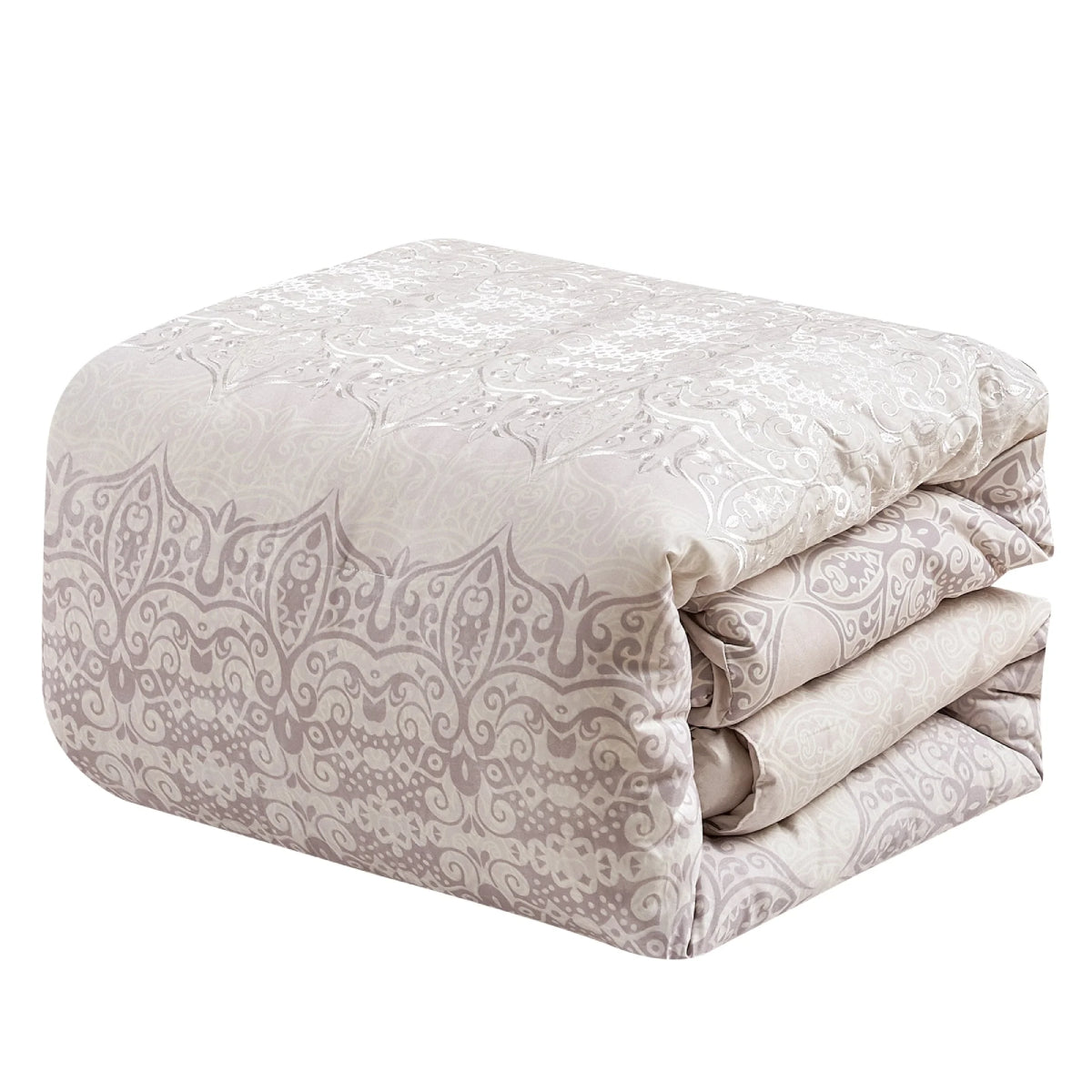 ESCA Jorgina Queen Size Comforter Set (7- Pieces) - Camel/Lilac