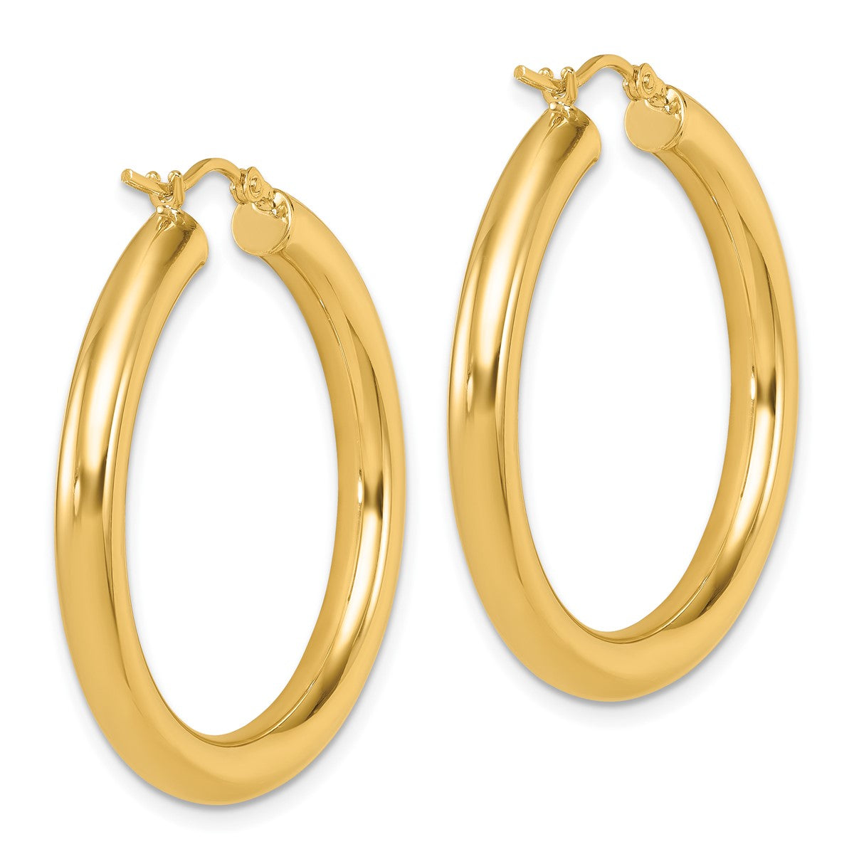 14K Leslie's Women's 4mm Polished Hoop Earrings in 14K Yellow Gold