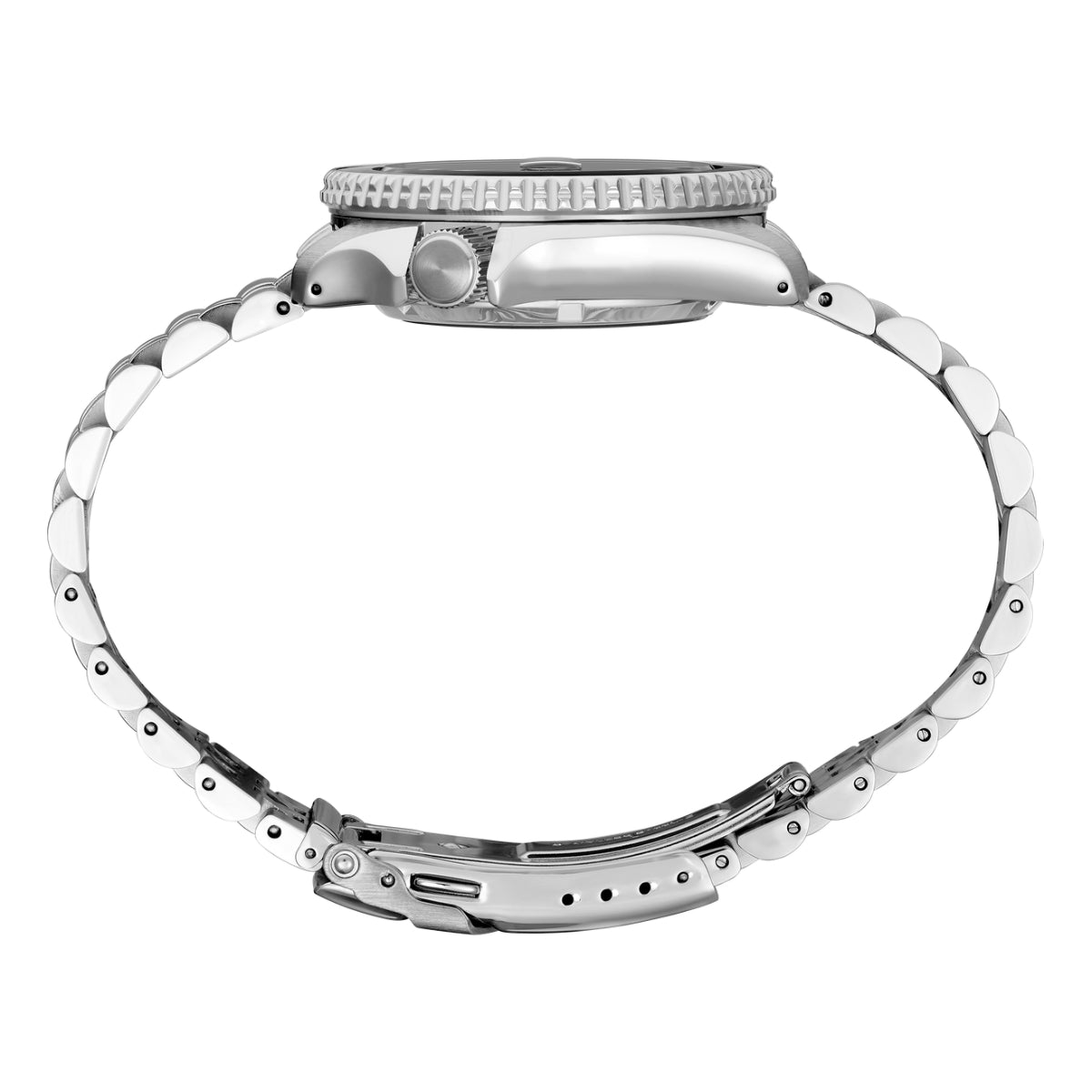 Seiko 5 Sports GMT Series Men's Silver-Tone Bracelet Watch - Charcoal Dial