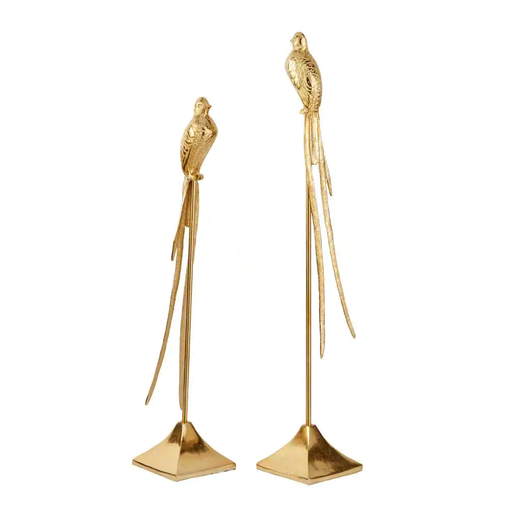 UMA Enterprises Eclectic Aluminum Birds Sculpture (Set of 2) - Gold
