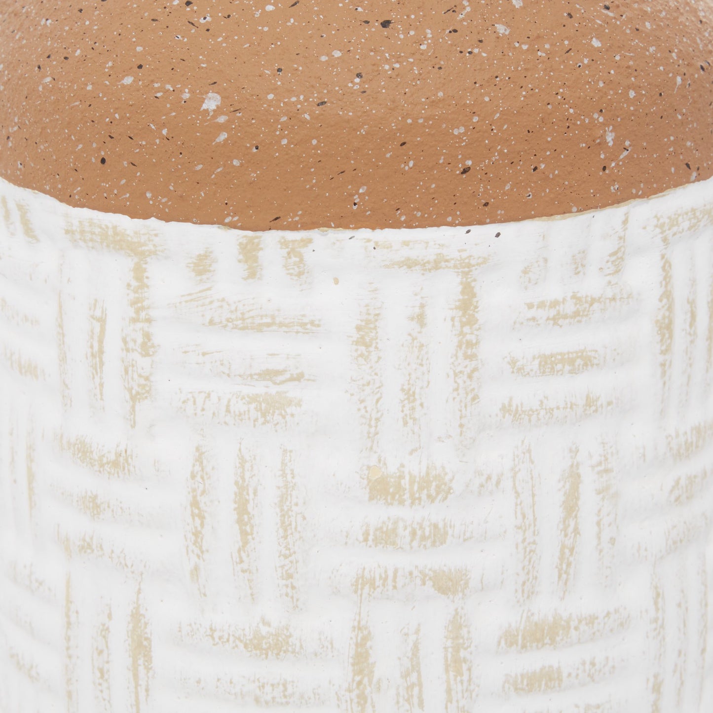 UMA Enterprises Bohemian Cylinder Metal Vase ( Set of 2) - White