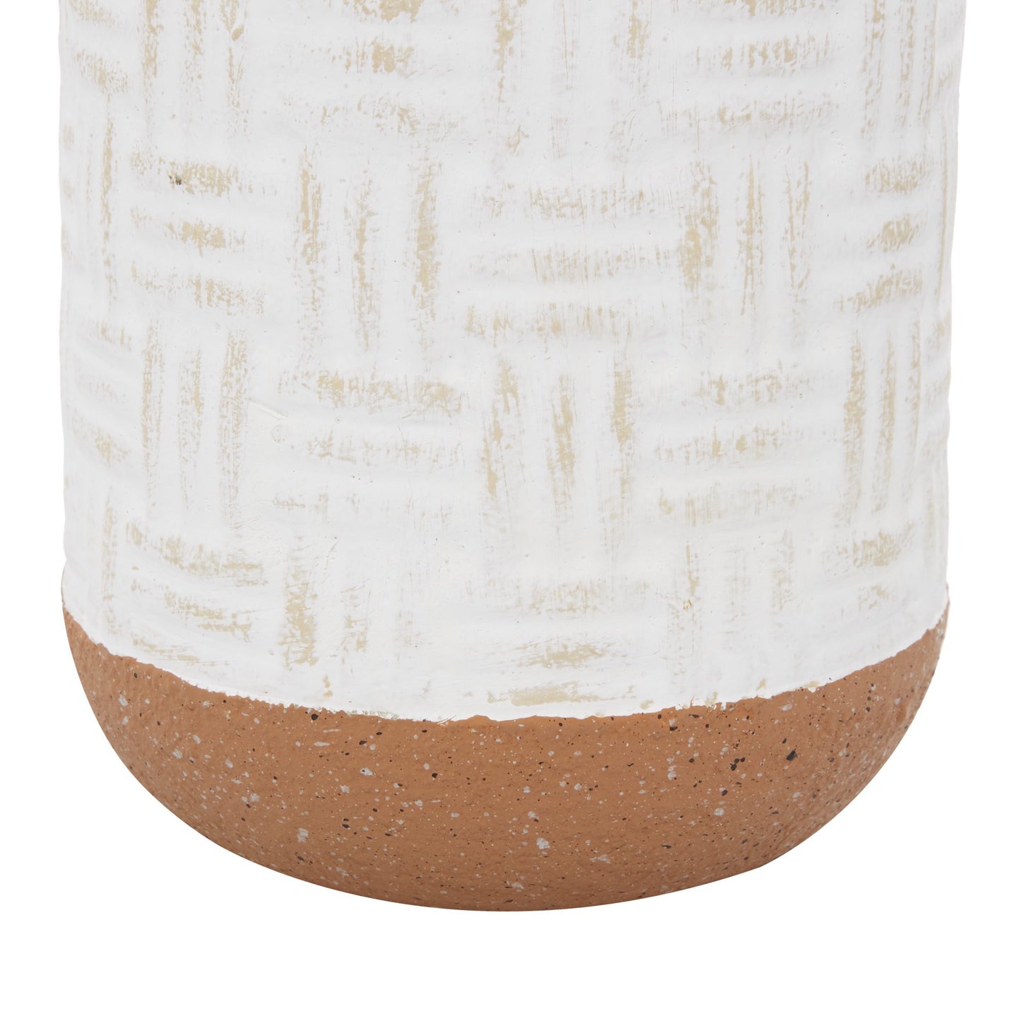 UMA Enterprises Bohemian Cylinder Metal Vase ( Set of 2) - White