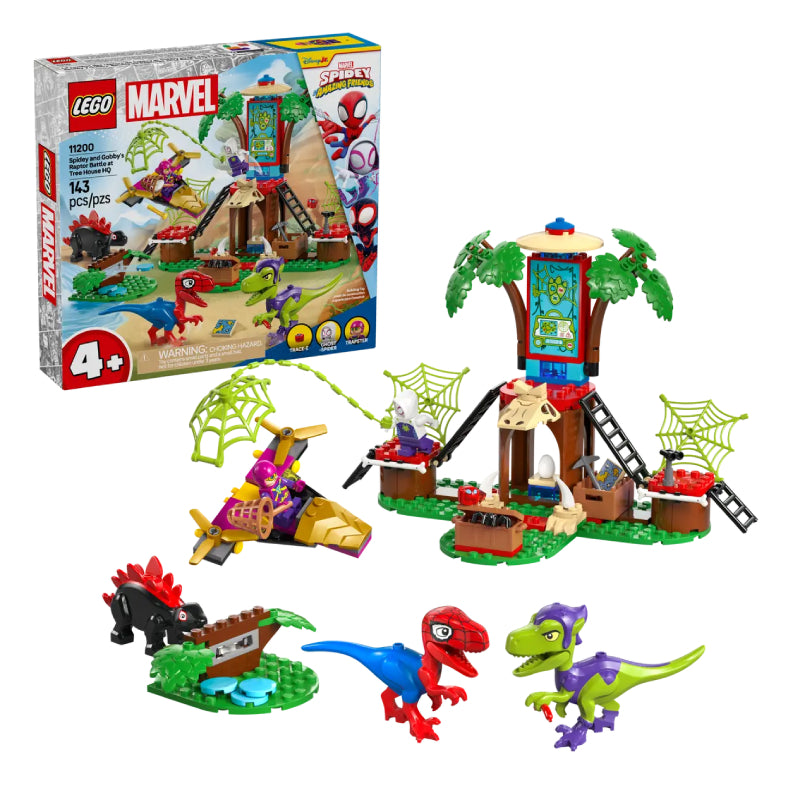 LEGO Marvel Spidey and Gobby's Raptor Battle at Tree House HQ Toy Set (143-Pieces)