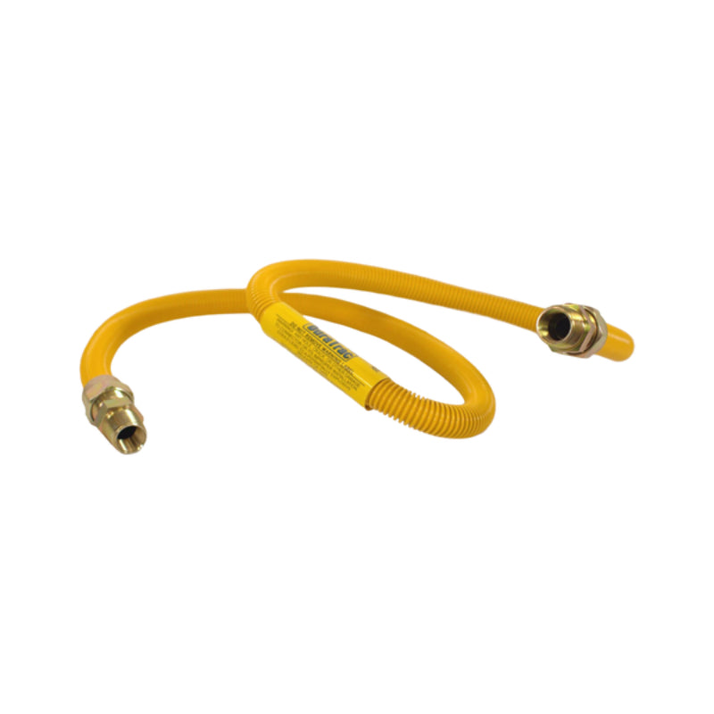 NDA 5/8" x 4' Range Coated Gas Line with Out Valve - Yellow