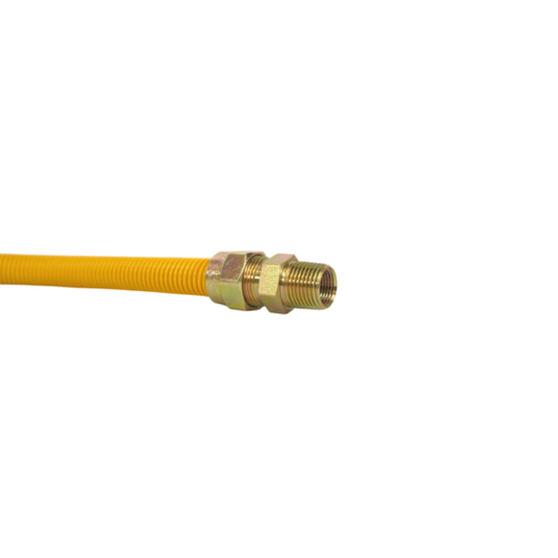 NDA 5/8" x 4' Range Coated Gas Line with Out Valve - Yellow