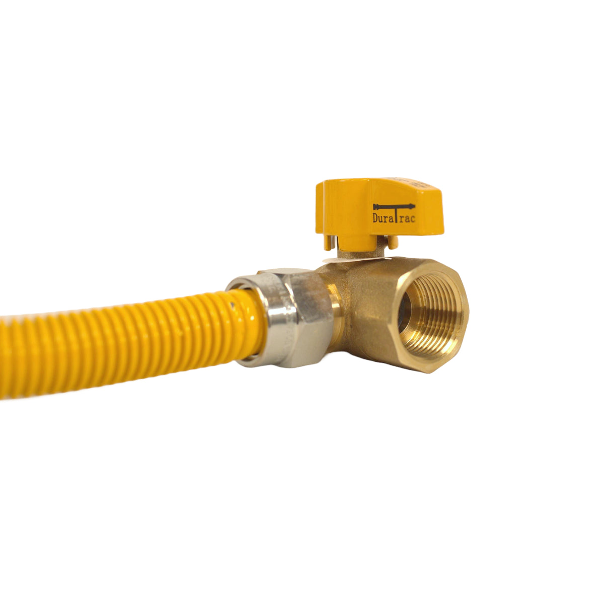 NDA 5/8" x 4' Range Coated Gas Line with Angle Valve - Yellow