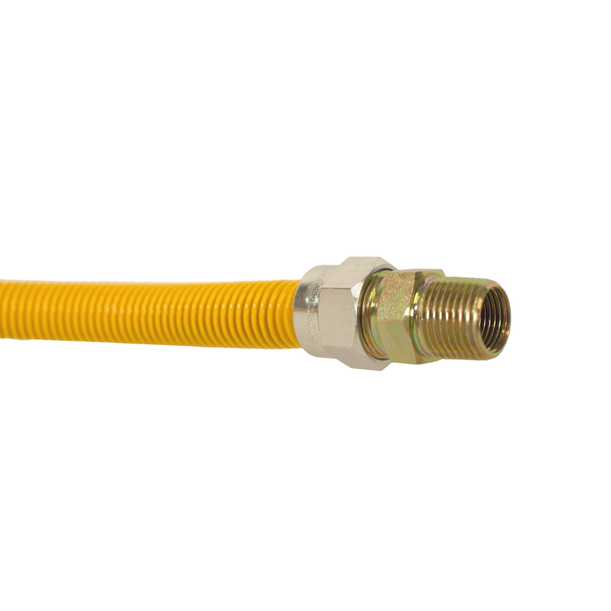 NDA 5/8" x 4' Range Coated Gas Line with Angle Valve - Yellow