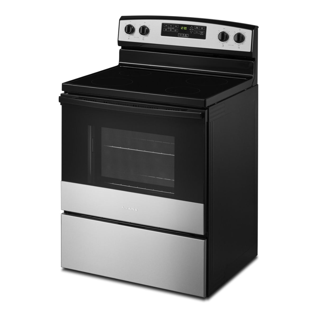 Amana AER6303MMS 4.8 cu. ft. Freestanding Electric Range with Extra-Large Oven Window - Silver