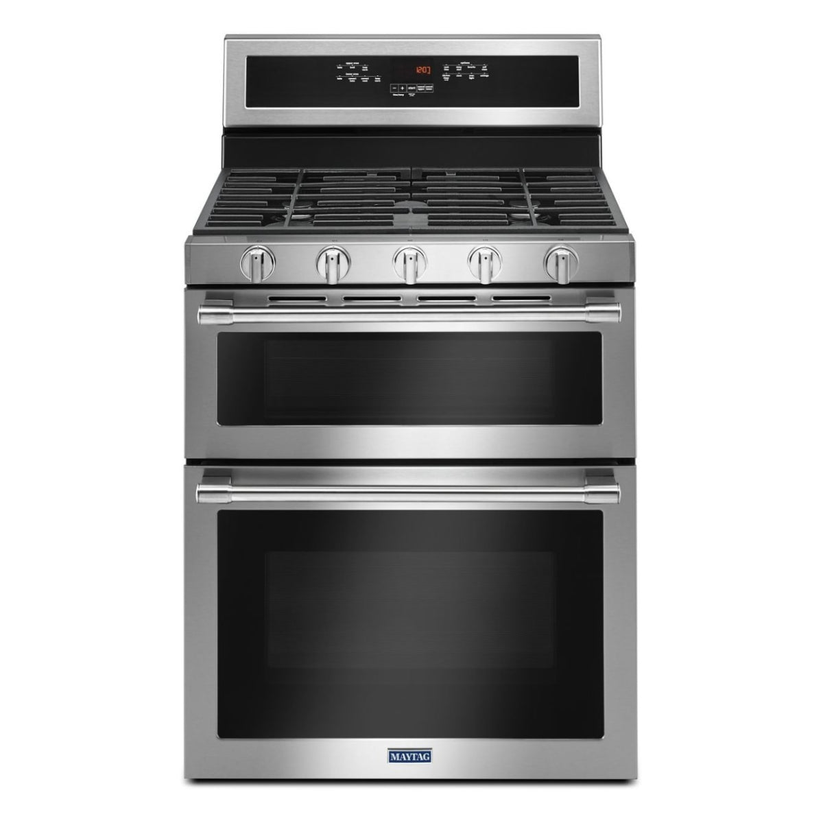Maytag MGT8800FZ 6 cu. ft. Freestanding Wide Double Oven Gas Range with True Convection - Silver