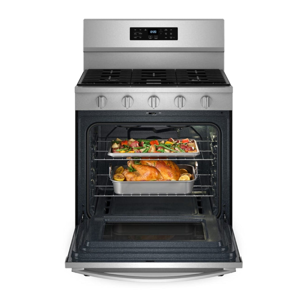 Whirlpool WFGS5030RZ 30" Gas Range with Air Cooking Technology - Silver/Black