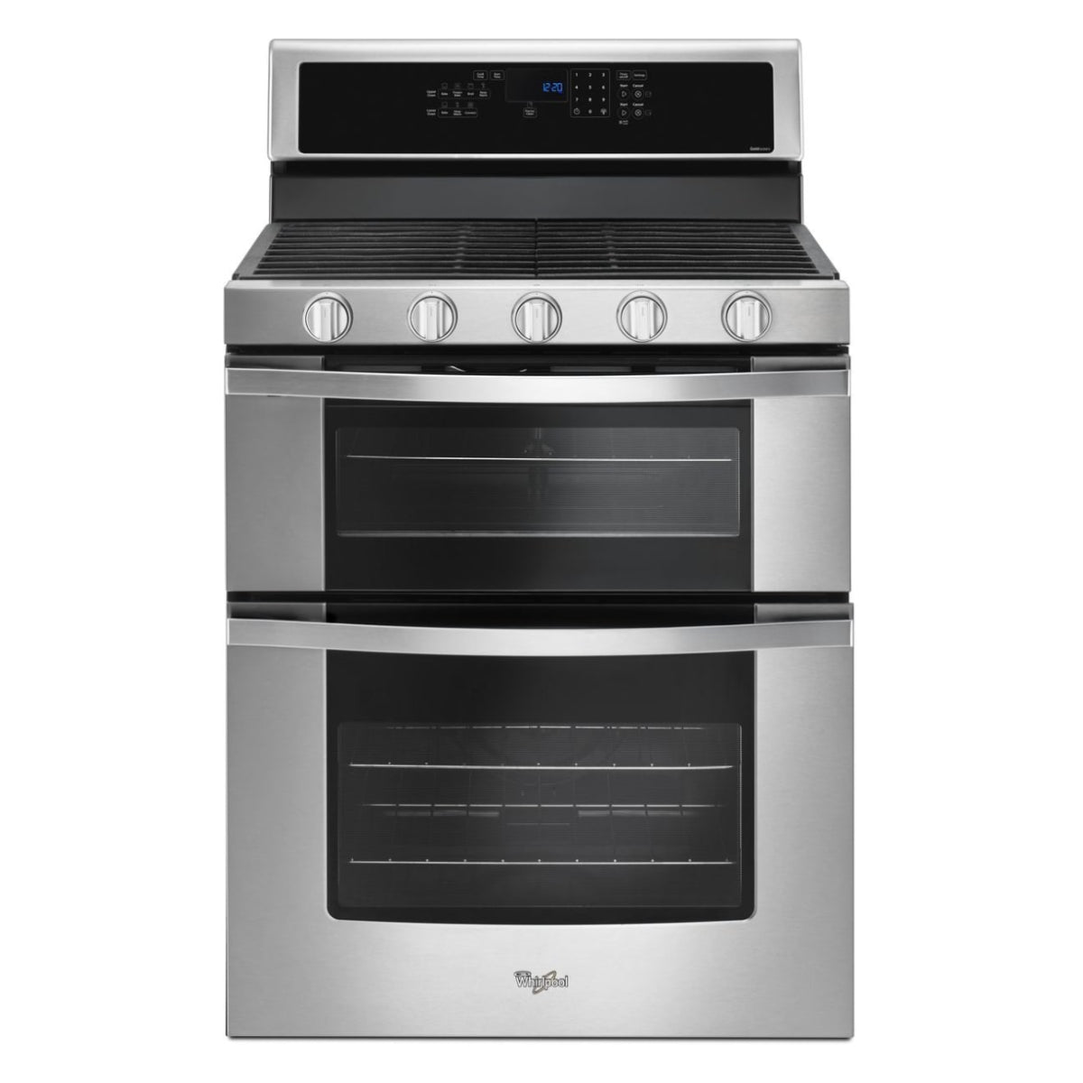 Whirlpool WGG745S0FS 6 cu. ft. Self-Cleaning Freestanding Double Oven Gas Convection Range - Silver