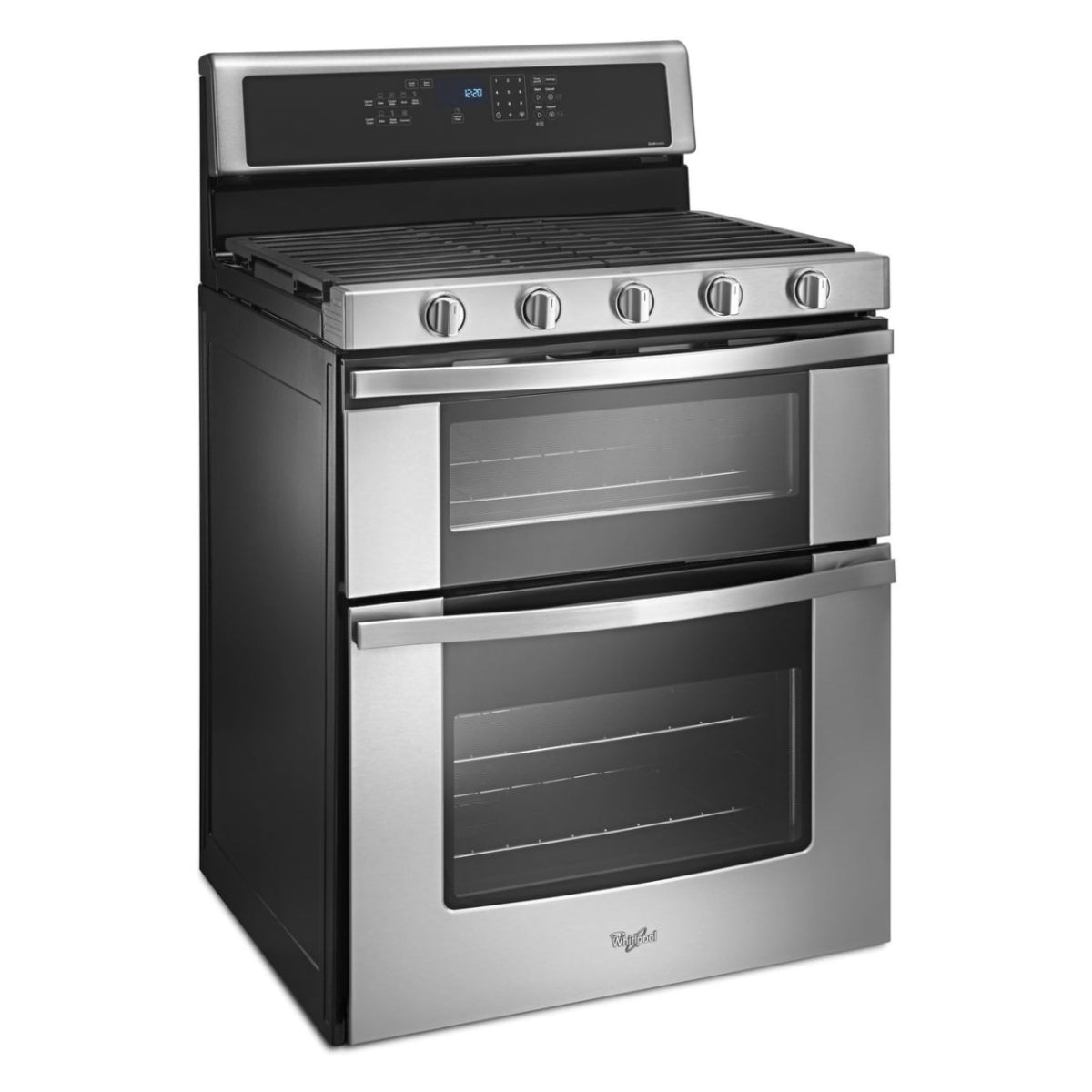 Whirlpool WGG745S0FS 6 cu. ft. Self-Cleaning Freestanding Double Oven Gas Convection Range - Silver
