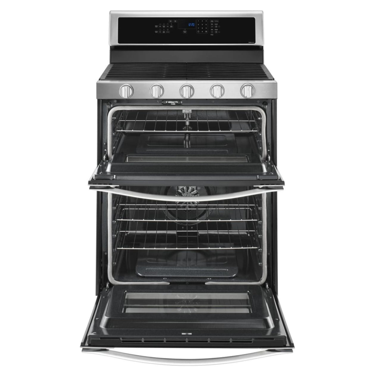 Whirlpool WGG745S0FS 6 cu. ft. Self-Cleaning Freestanding Double Oven Gas Convection Range - Silver
