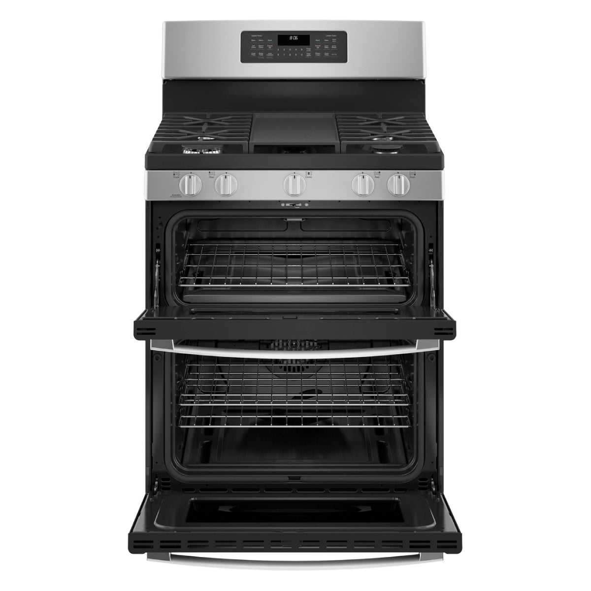 GE JGBS86SPSS 6.8 cu. ft. Free-Standing Gas Double Oven Convection Range - Silver