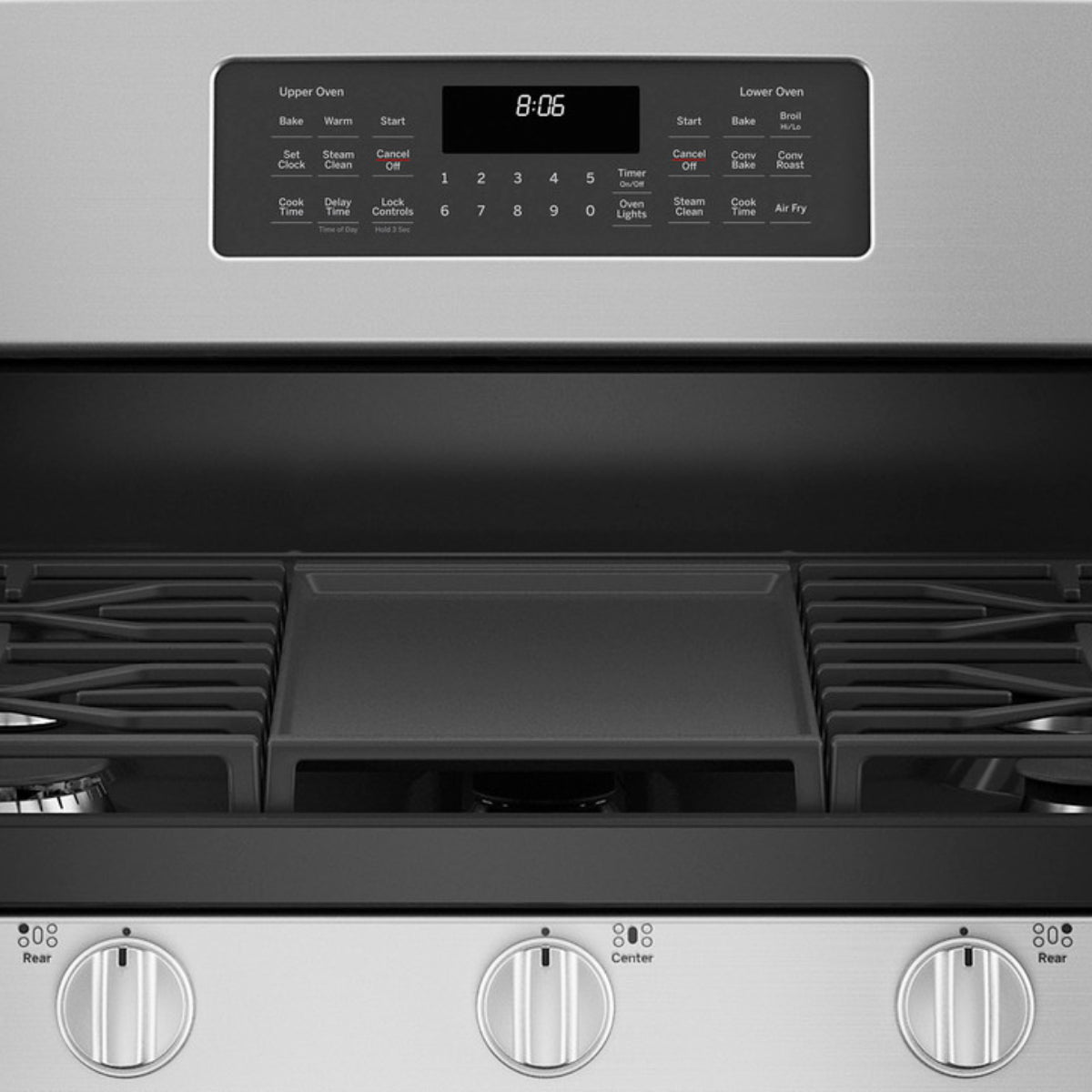 GE JGBS86SPSS 6.8 cu. ft. Free-Standing Gas Double Oven Convection Range - Silver