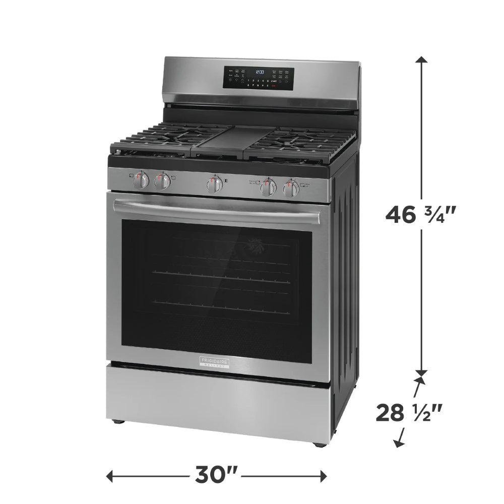 Frigidaire Gallery GCRG3060BF 5.1 cu. ft. Freestanding Gas Range with Self Cleaning - Silver