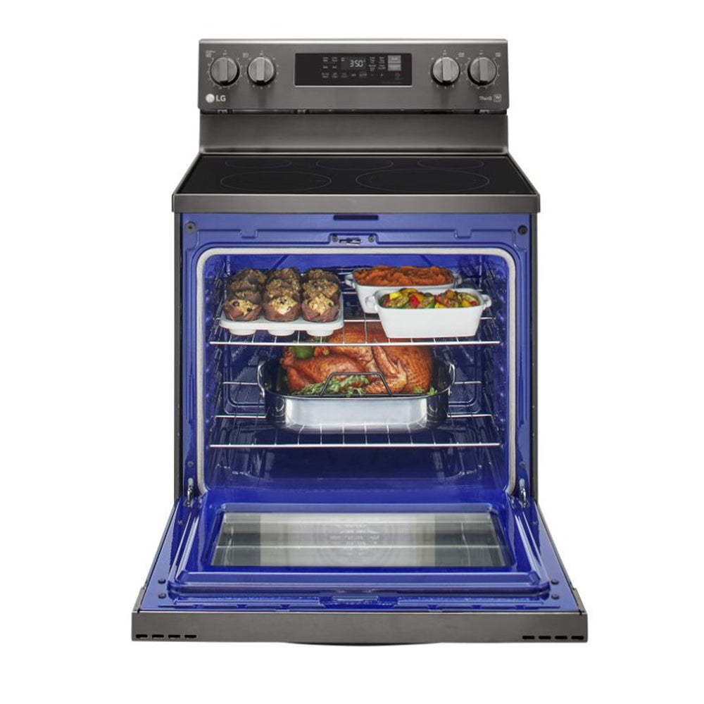 LG LREL6323D 6.3 cu. ft. Fan Convection Electric Range Oven with Air Fry and Easy Clean - Black Stainless Steel - Curacao