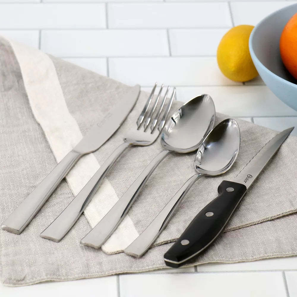 Oster 82962.2 Stonington Flatware Set with Steak Knives (20 Pieces) - Silver