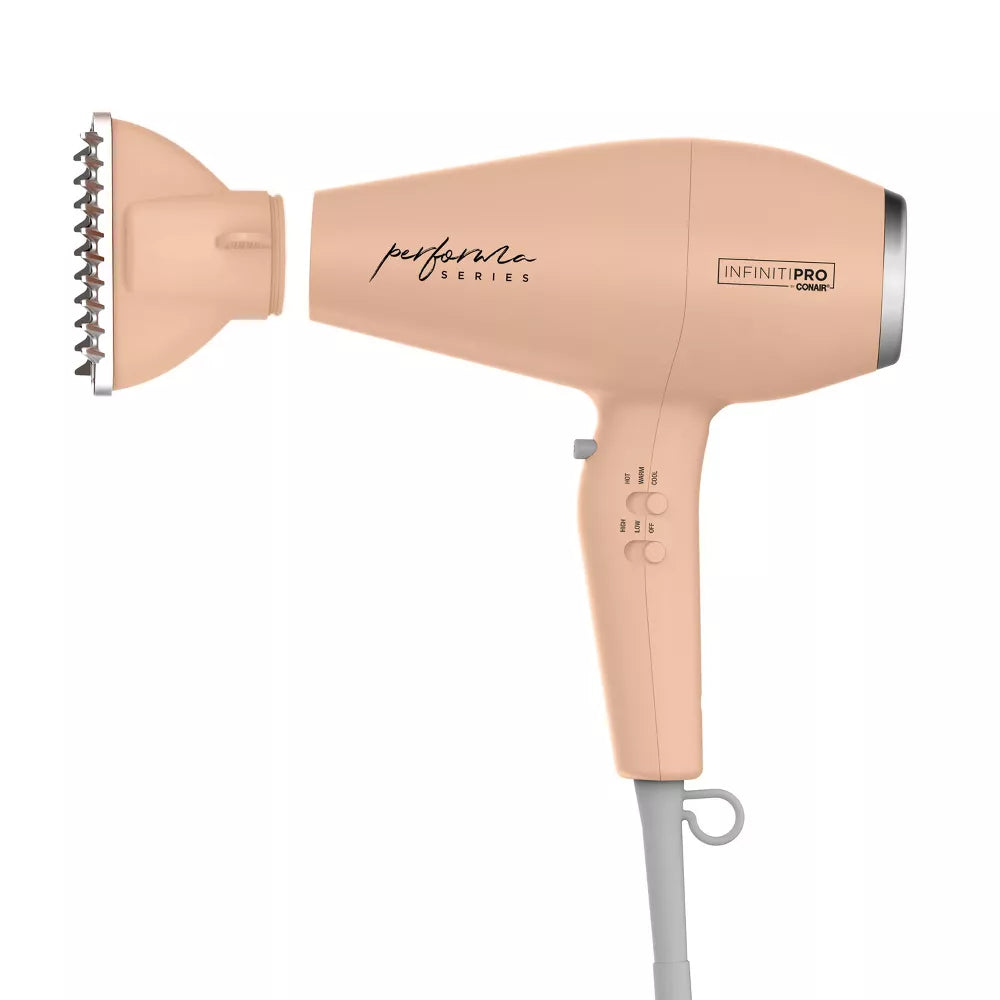 Conair InfinitiPRO Performa Series Ionic Dryer with 3 Attachments - Peach