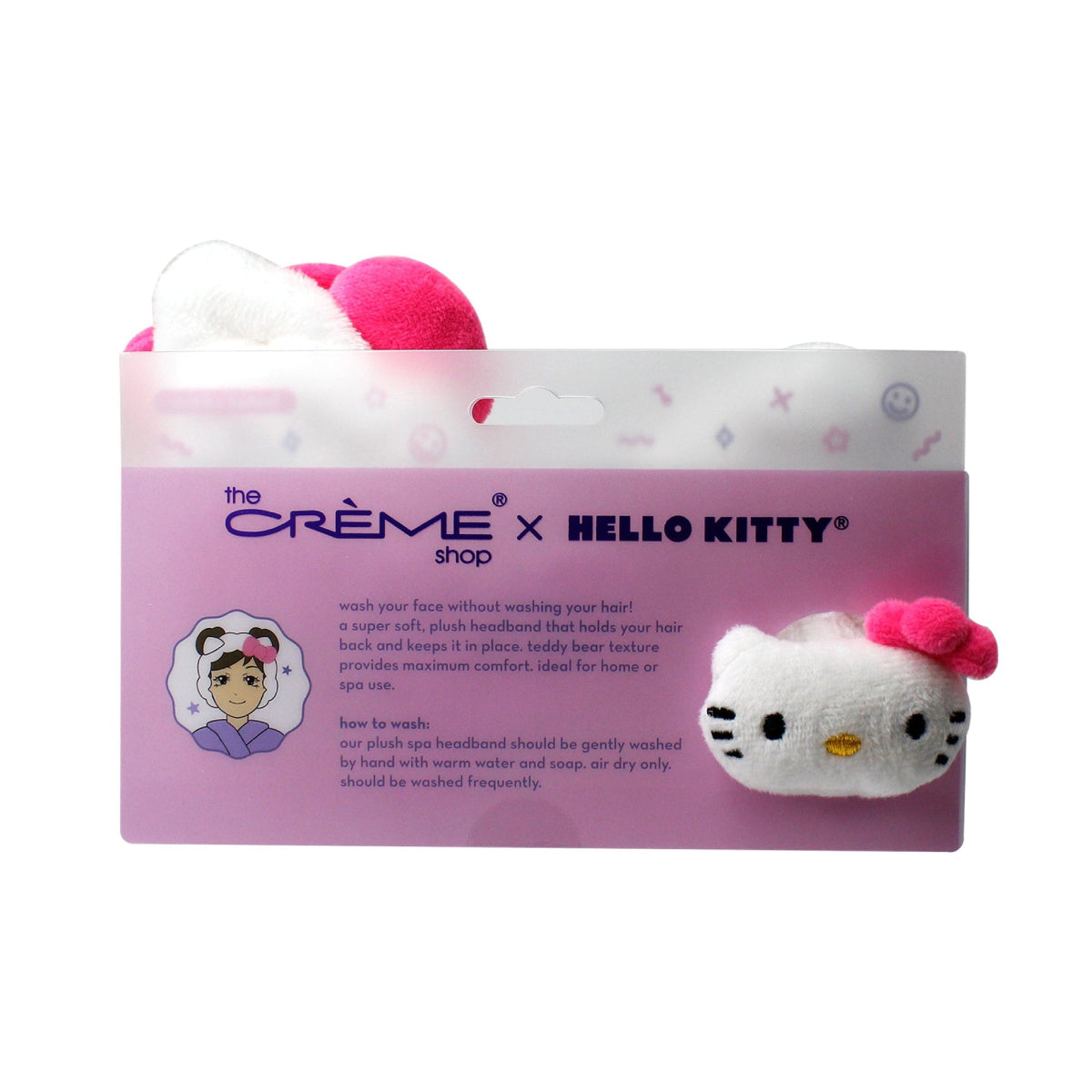 The Crème Shop x Hello Kitty Headband with Signature Bow - White/Pink