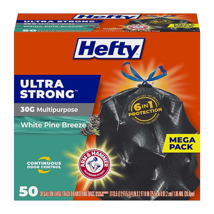 Hefty Ultra Strong Large Multipurpose Trash Bags (50-Count) - Black