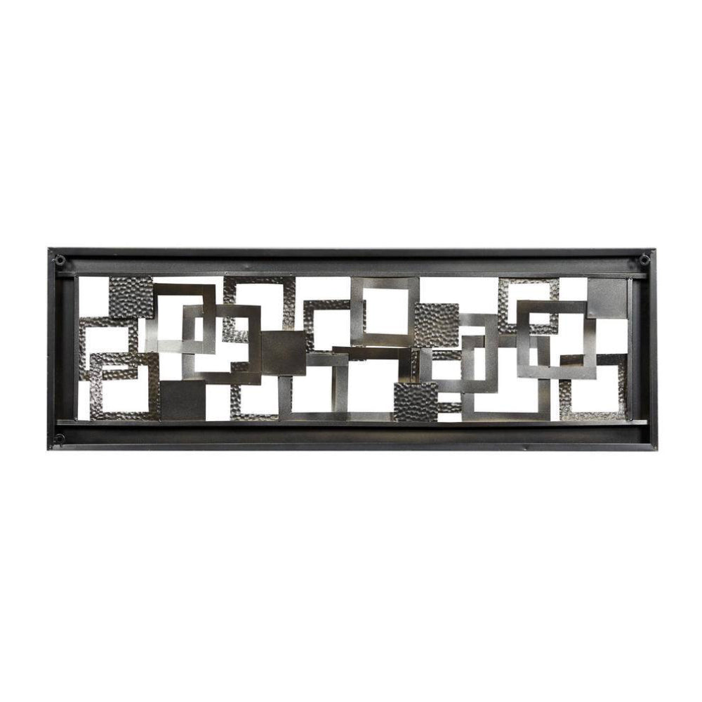 UMA Enterprises Contemporary 48" x 16" Abstract Wall Decor with Black Frame - Gold
