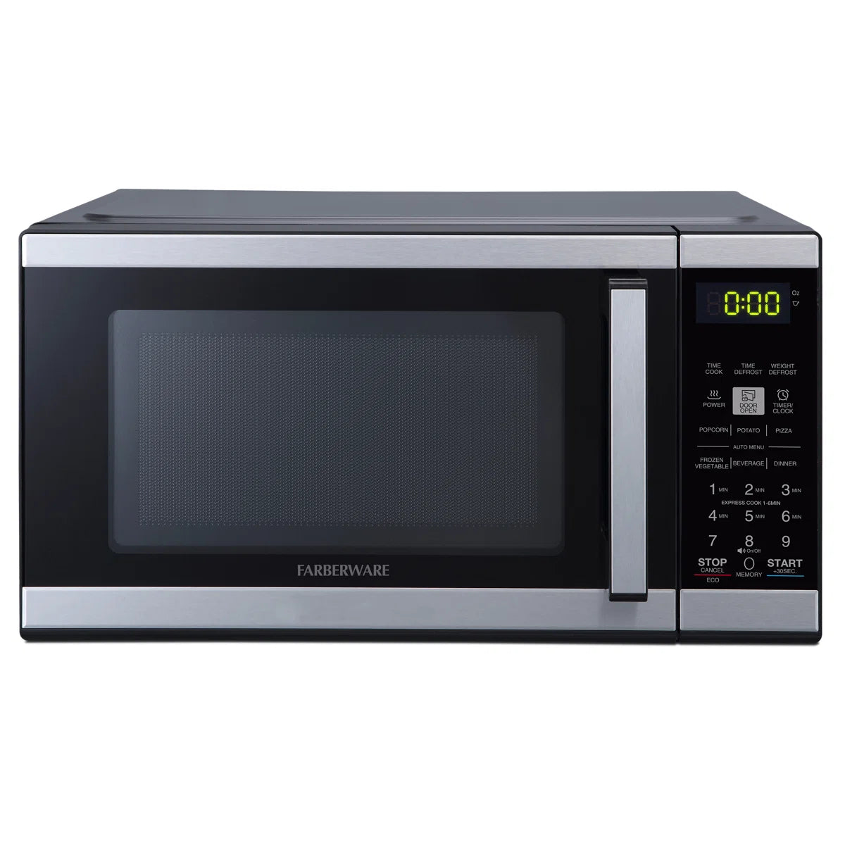 Farberware FMO09BLKSS Countertop 900 Watts Microwave Oven with Child Lock - Black
