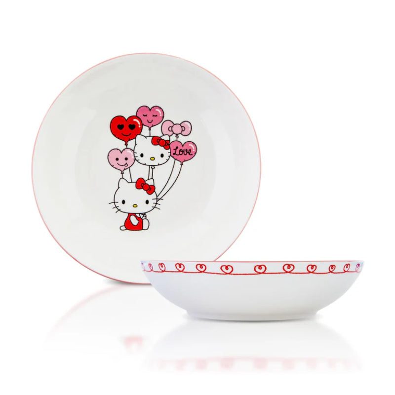 Sanrio Hello Kitty Balloons 9" Ceramic Coupe Dinner Bowl - White