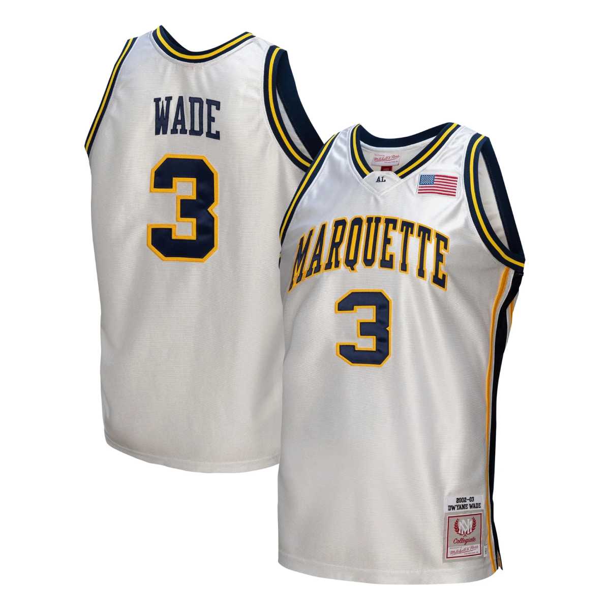Mitchell and Ness Marquette Golden Eagles College Vault 2002/03 Large Authentic Jersey - White