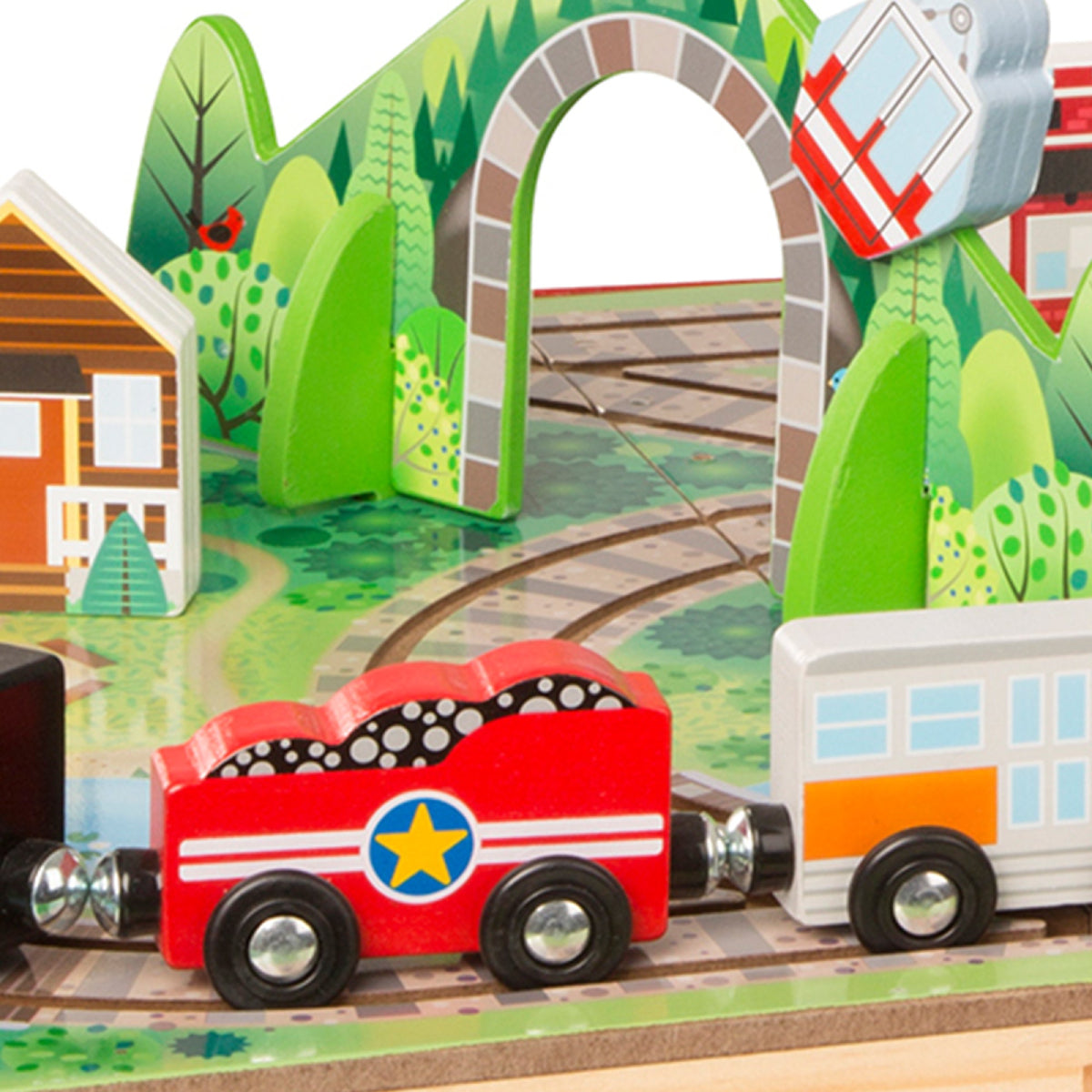 Melissa & Doug Take-Along Railroad Set with Storage Case (17-Pieces)