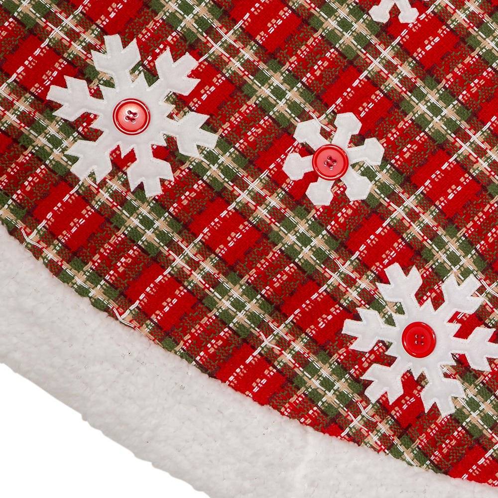 Kurt Adler 48" Plaid Tree Skirt - Red/White
