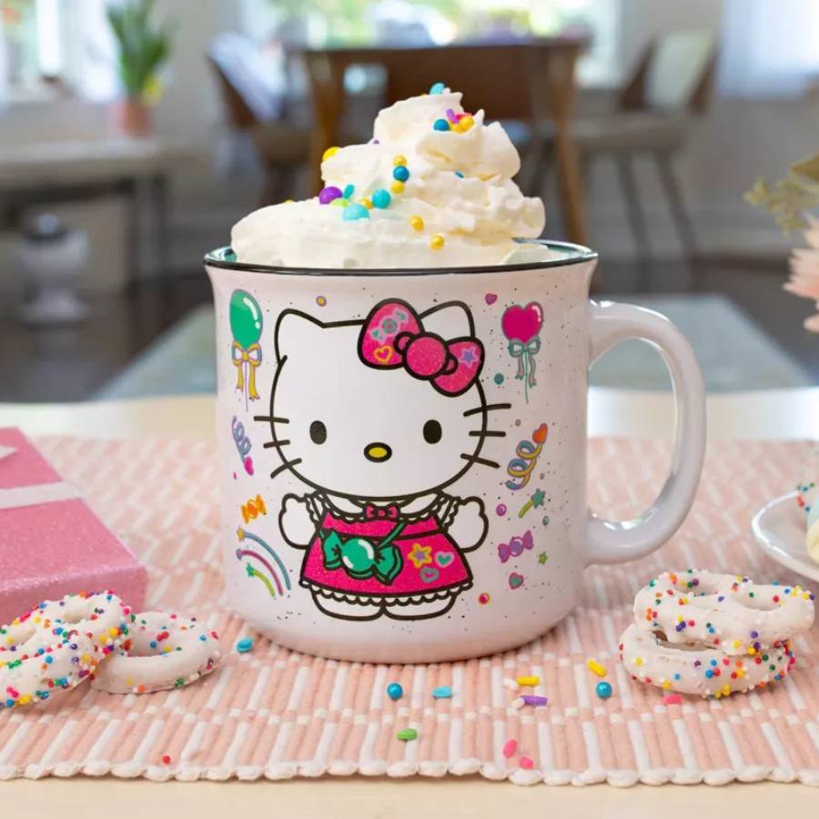Sanrio Hello Kitty "Happy Birthday" 20 oz Ceramic Camper Mug - Multicolor