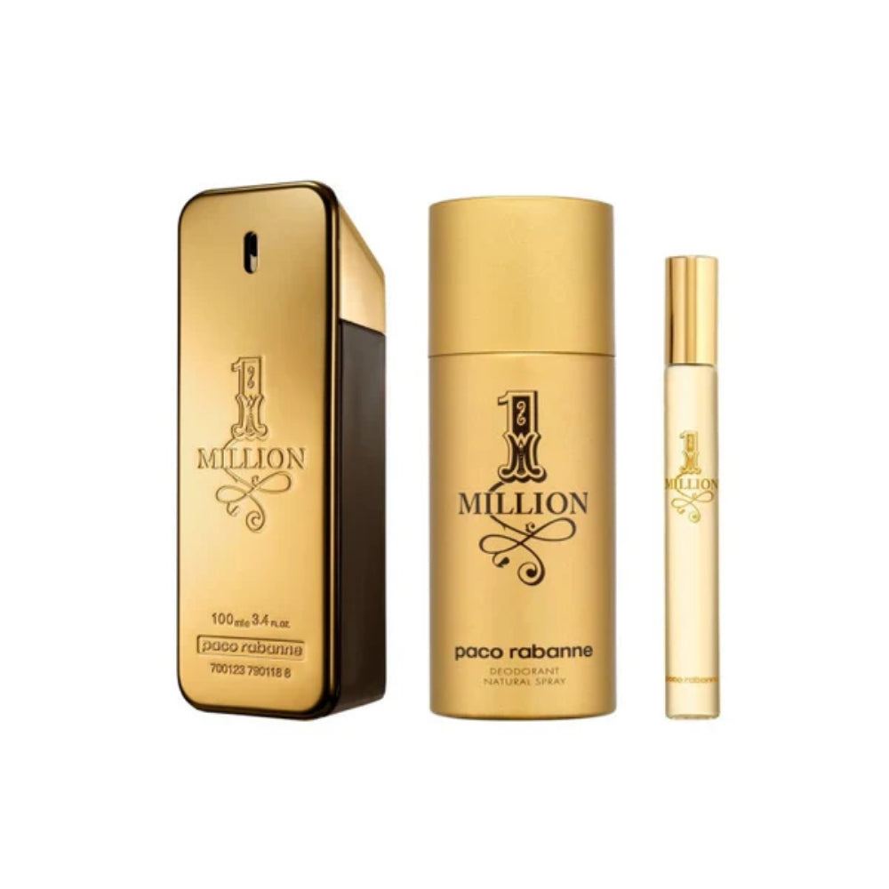 Paco Rabanne Men's One Million Perfume (3 Piece) Gift Set