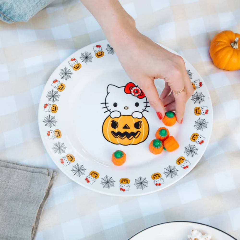Sanrio Hello Kitty Pumpkin Boo 11" Ceramic Dinner Plate - White