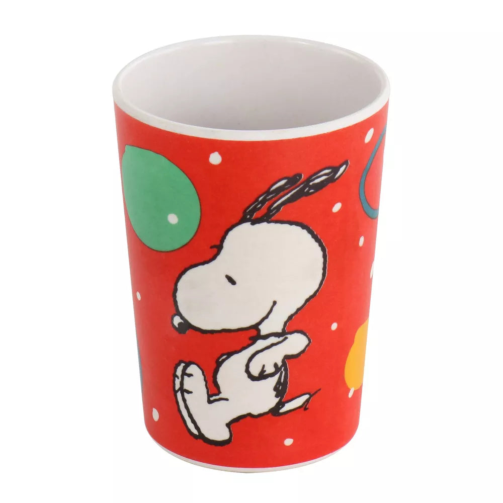 Gibson Peanuts Fun Times Bamboo Melamine Dinnerware Set (5-Piece) - Red