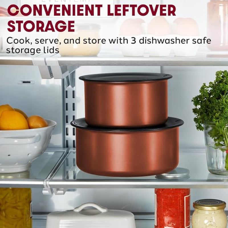 T-fal Ingenio Expertise Non-Stick Cookware (Set of 14) - Peach