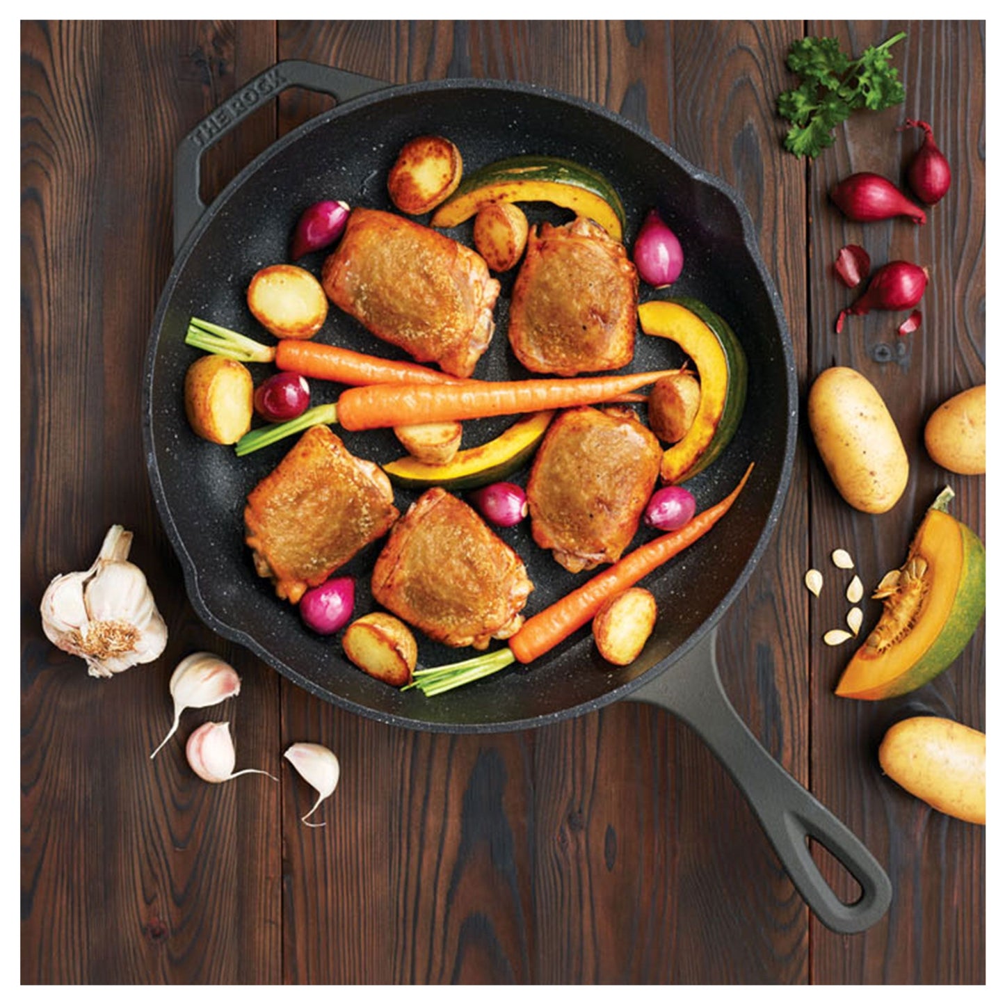 Starfrit The Rock 12" Cast Iron Non-Stick Skillet - Black