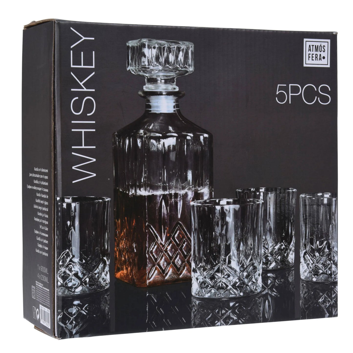 Koopman Decanter and Glasses Set (5-Piece) - Clear